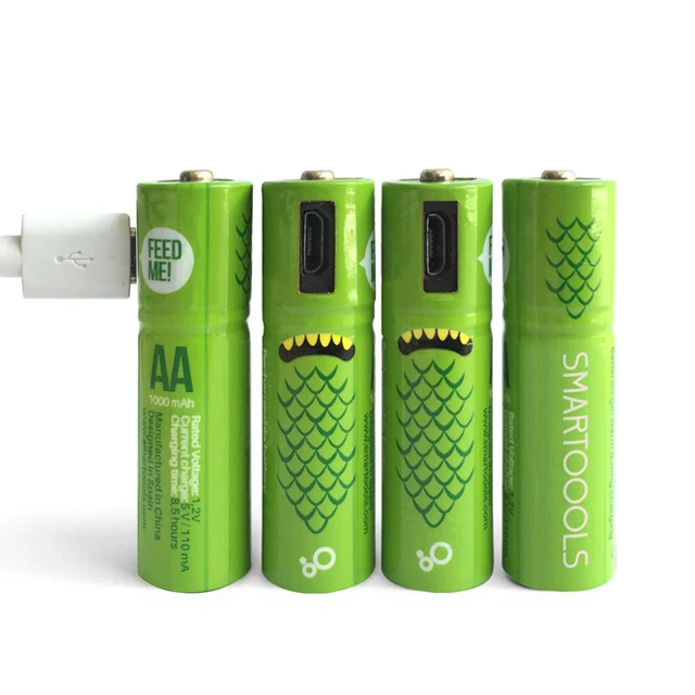 New Arrival Factory Supplier Micro USB AA Size Rechargeable Battery 1.2V 450mah 1000mah Cheap Cost AA aaa Batteries