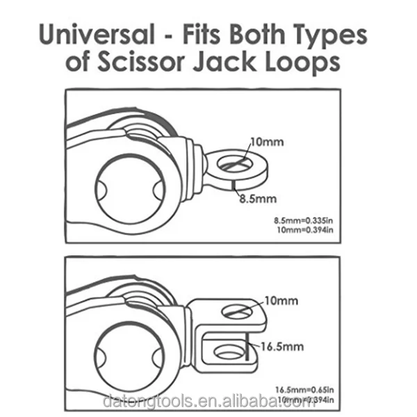 1/2' Scissor Jack Adapter Parts For Use With Drill/Wrench/Tire Iron To Accelerate labor saving quick lift