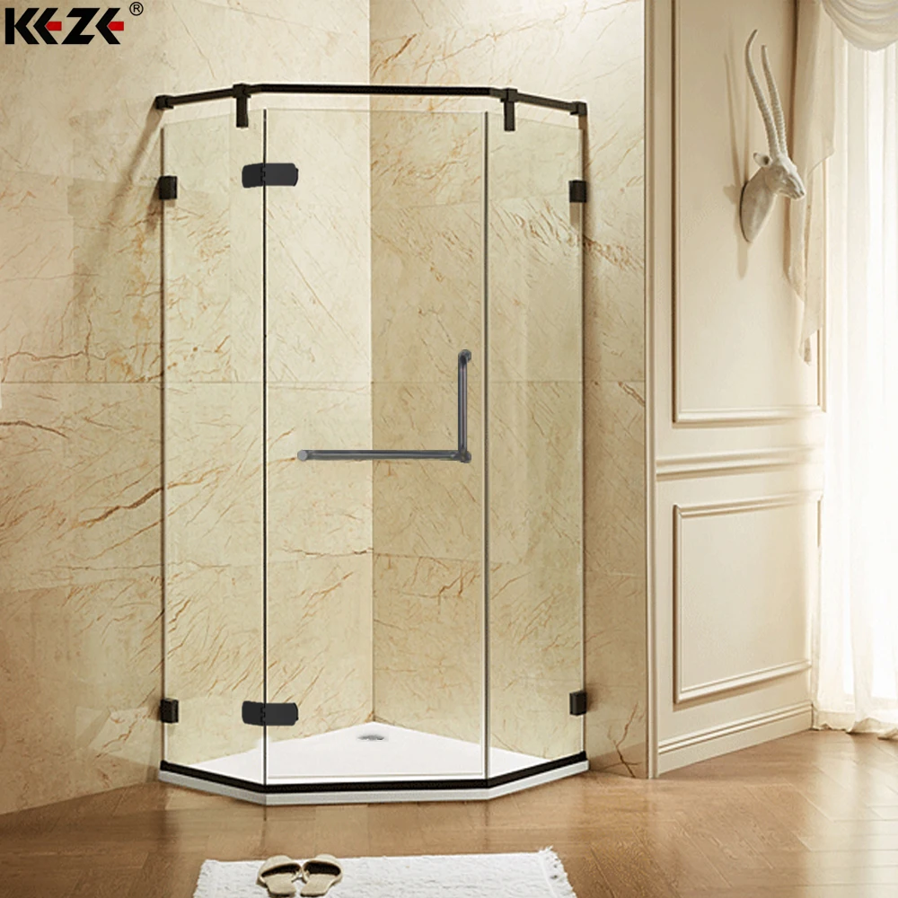 Шестигранная душевая кабина, набор деталей, Современная Безрамная душевая дверь, закаленное безопасное стекло, размер под заказ, латунь, акрил