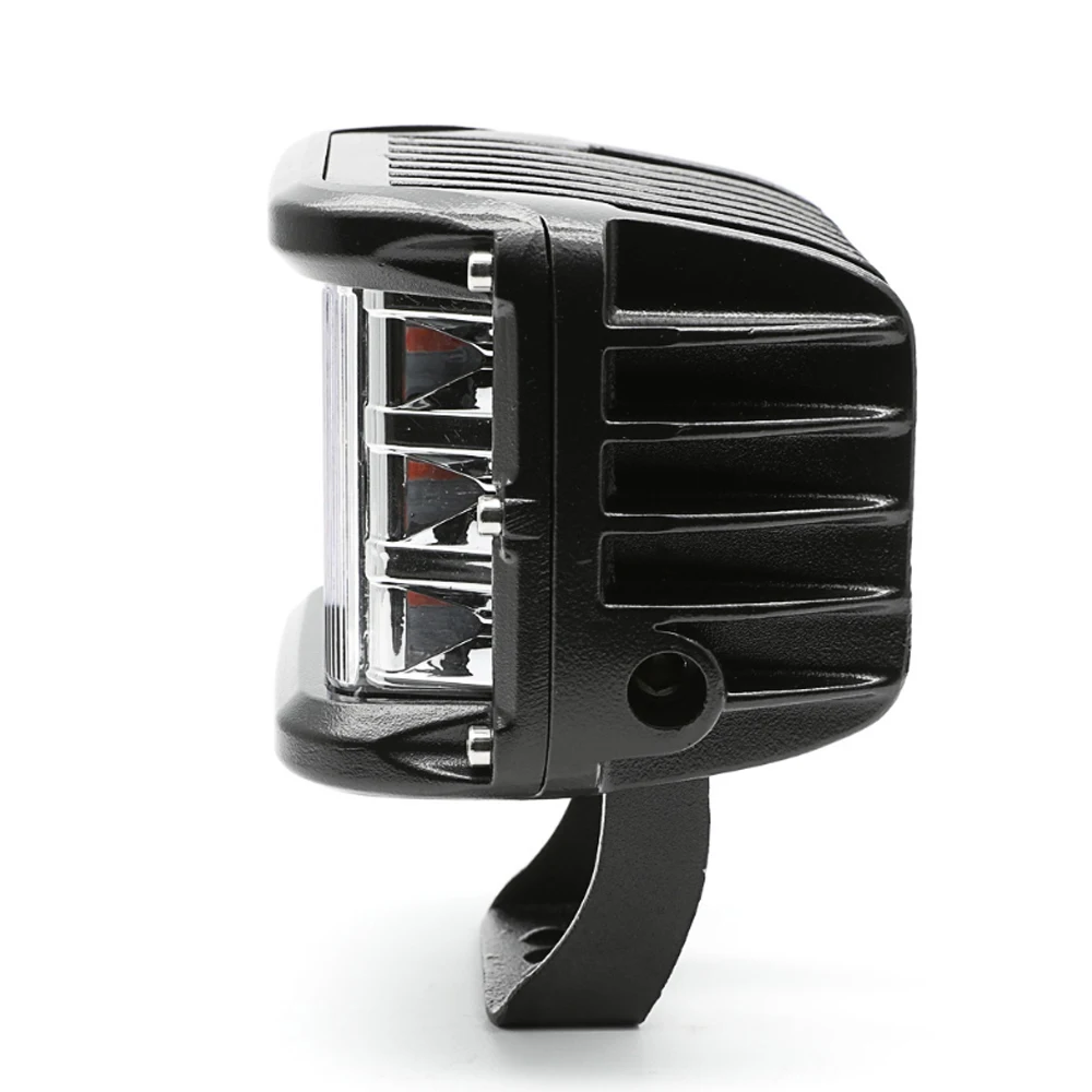 Hot-selling ATV 4x4 60W amber red Strobe LED work light with Side shooter