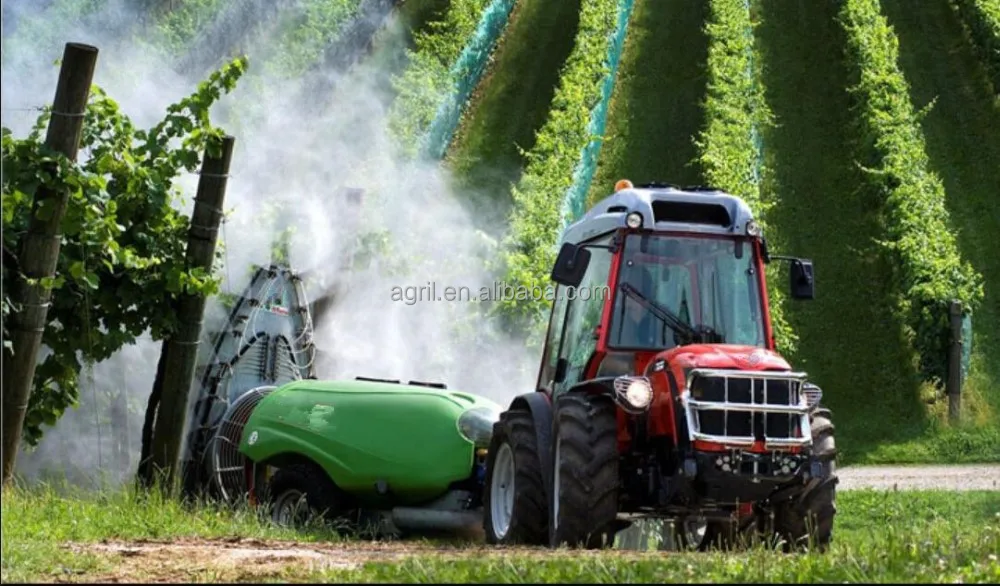 trailer tank boom air blast sprayer use in orchard vineyard fruit farm