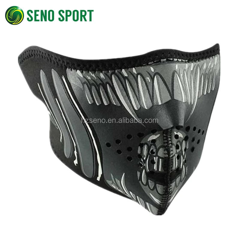 Dustproof Windproof Neoprene Skull Half Face Mask For Bikers