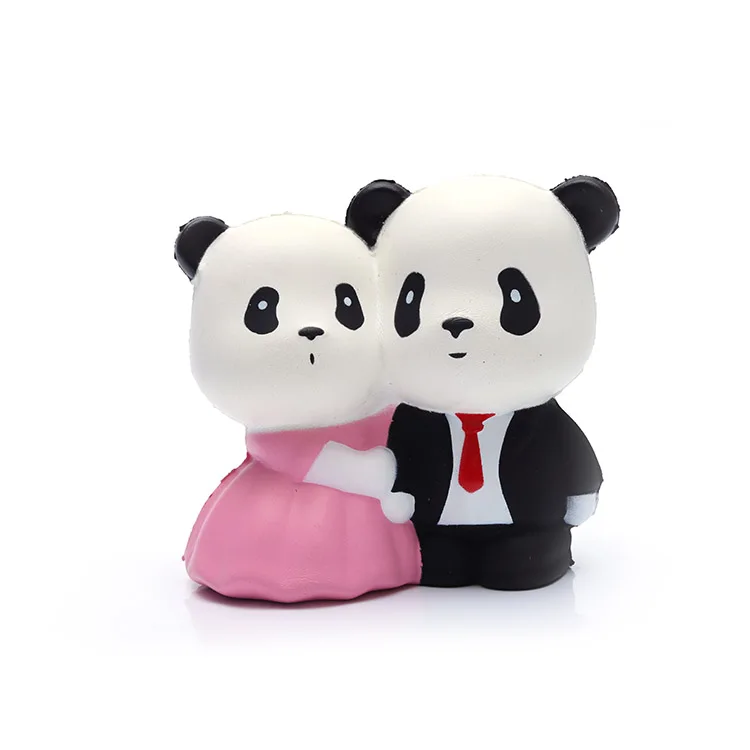 married panda slow rising stress toy foam bear toy PU gifts