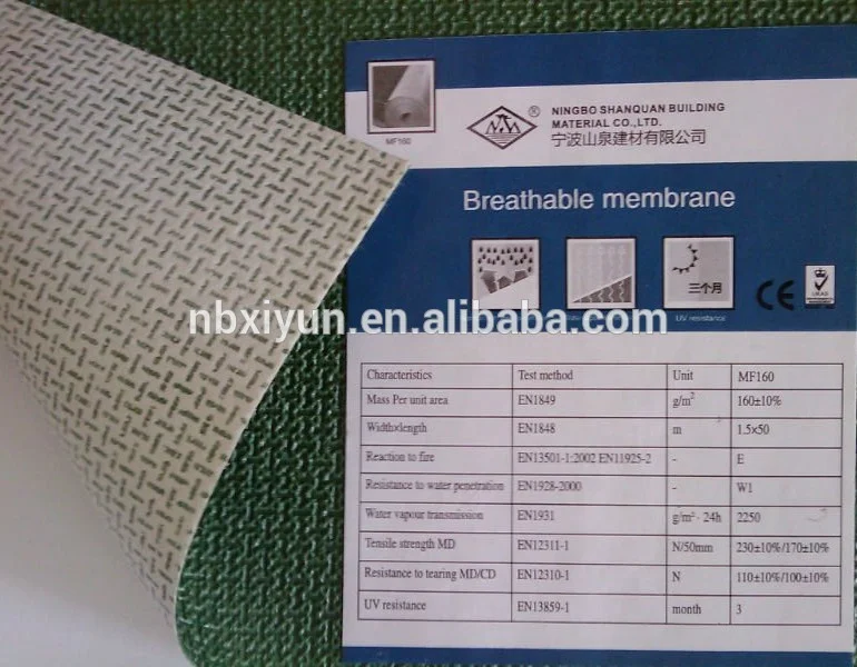 Waterproof and Breathable Underlay Under Roof Tile and Shingles