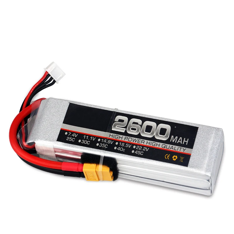 Full capacity 7.4v 35C 2600mah rc model airplane battery lipo battery pack for rc 2S rc car battery
