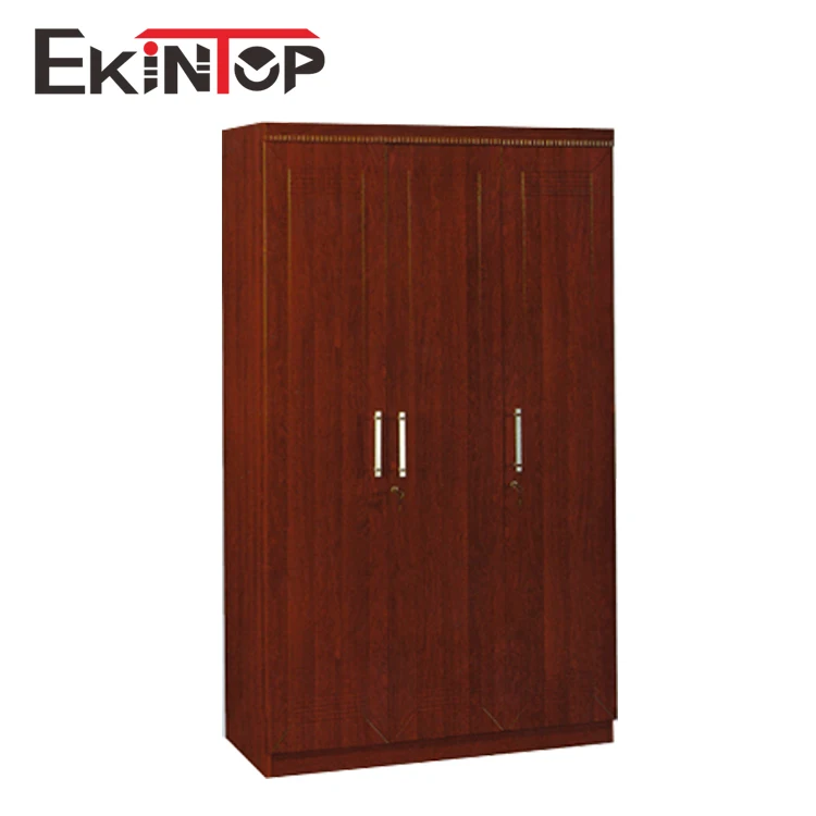 Ekintop antique chinese cheap home library 3 door office furniture bookcase wood book cabinet shelves with study table