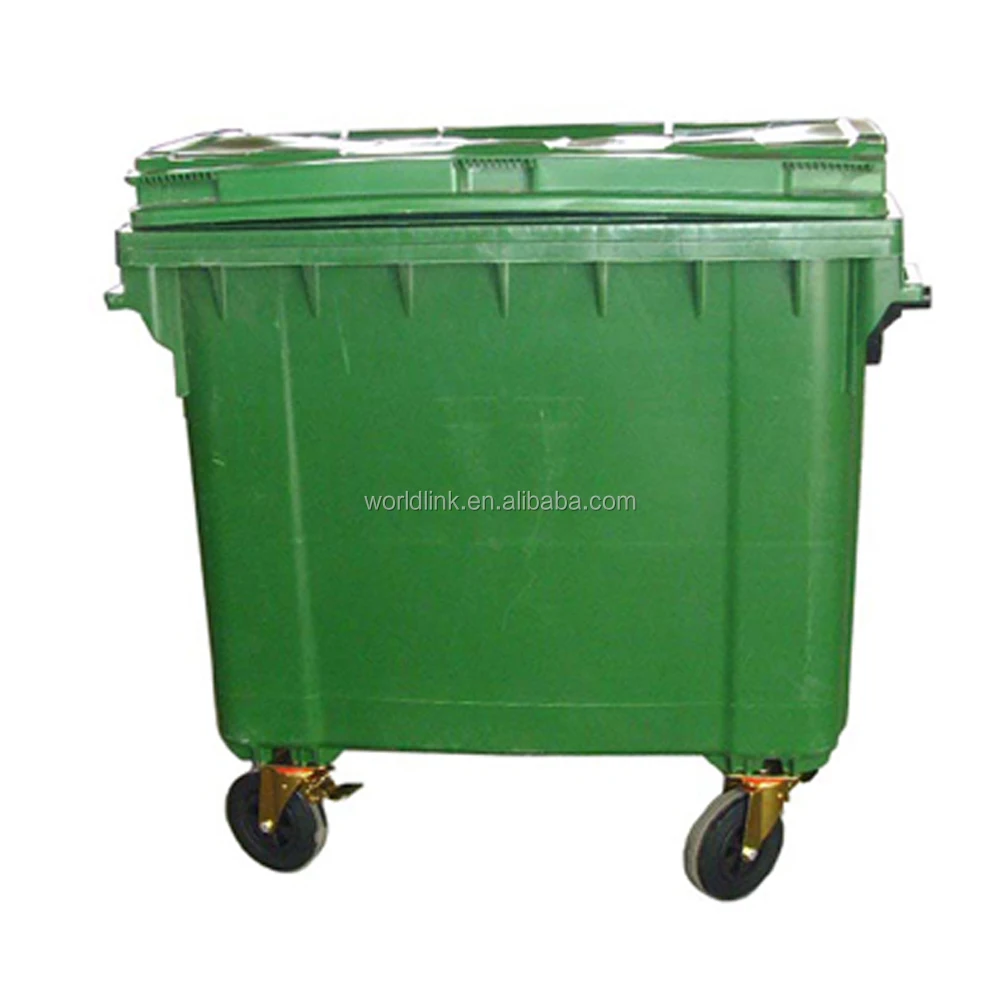 1100 litre Plastic Outdoor Wheelie Waste Bin with Foot pedal