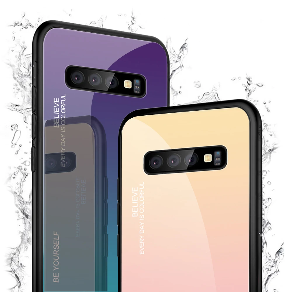 Градиентный чехол для телефона Samsung Galaxy S10 Plus, чехол из закаленного стекла для Samsung S10e S10 e S 10 e S10Plus, чехол-сумка