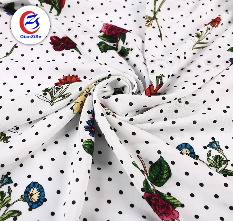 summer dress floral dot print 100% viscose lining fabric per meter rolls