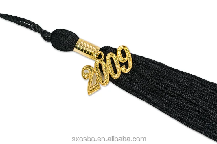 zinc alloy custom year charms 2017 single color graduation cap tassel for wholesale