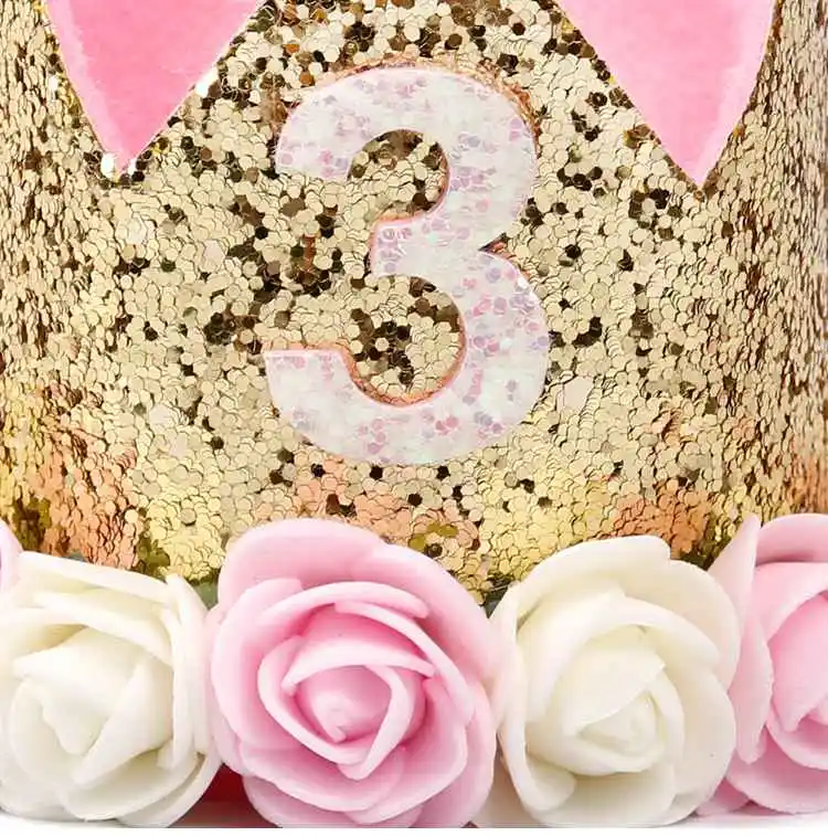 Корона на день рождения для маленьких девочек, украшение для вечеринки, шляпа на день рождения для девочек, украшения для дня рождения