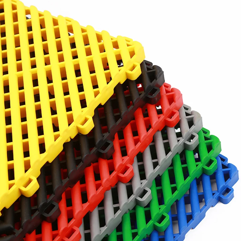 Waterproof non-skid interlock rubber floor mats for garage