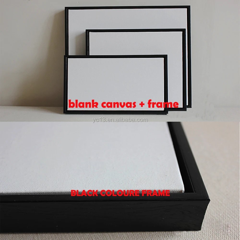 black framed & linen blank mini stretched canvas for paintings