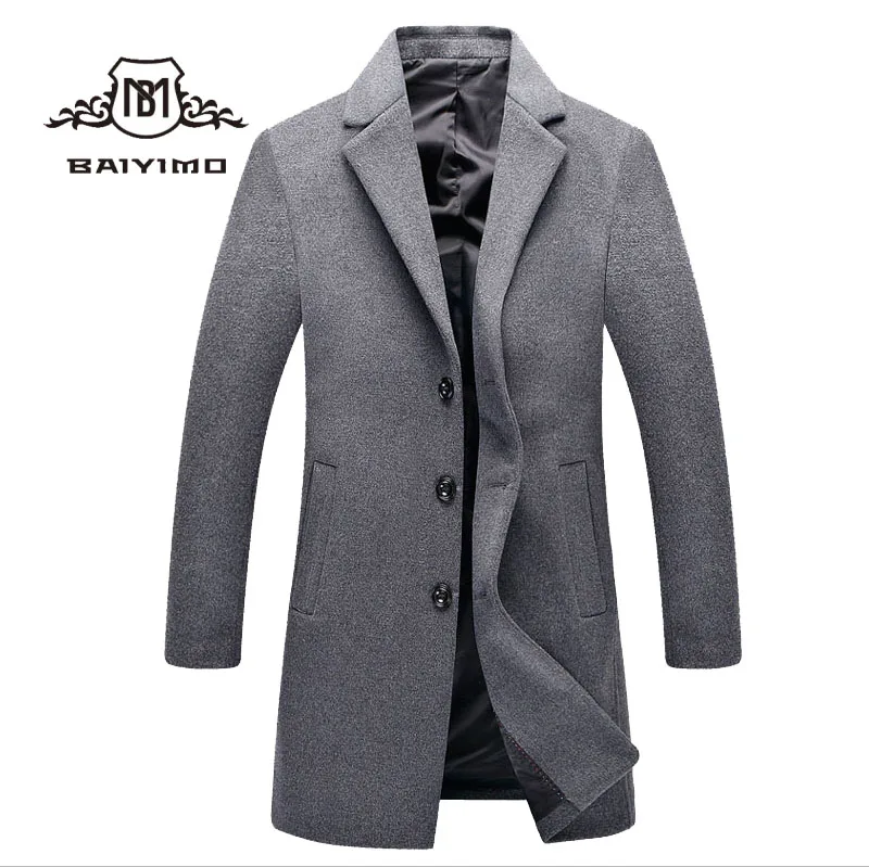 2021 Fashion Turn-down Collar Winter Casual Long Coat Custom Men Wool Jackets Overcoats For Men