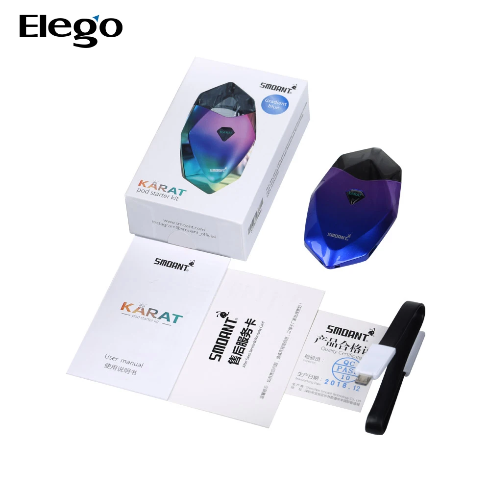 
Heating 100% No leaking Newest sml order Smoant Karat Pod Vape Kit 370mAh 