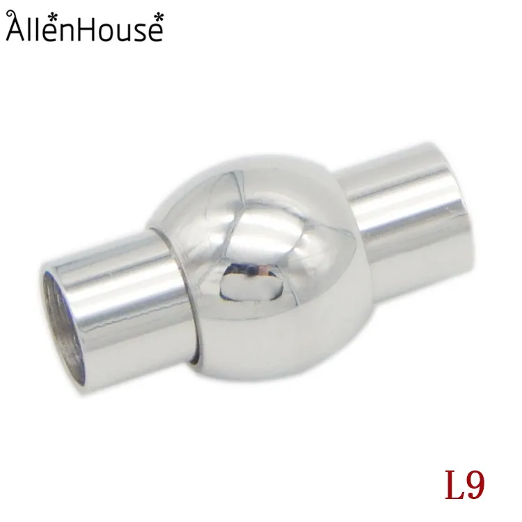 wholesale 3/4/5/6mm ball shape stainless steel leather cord end cap clasp and leather bracelets connector