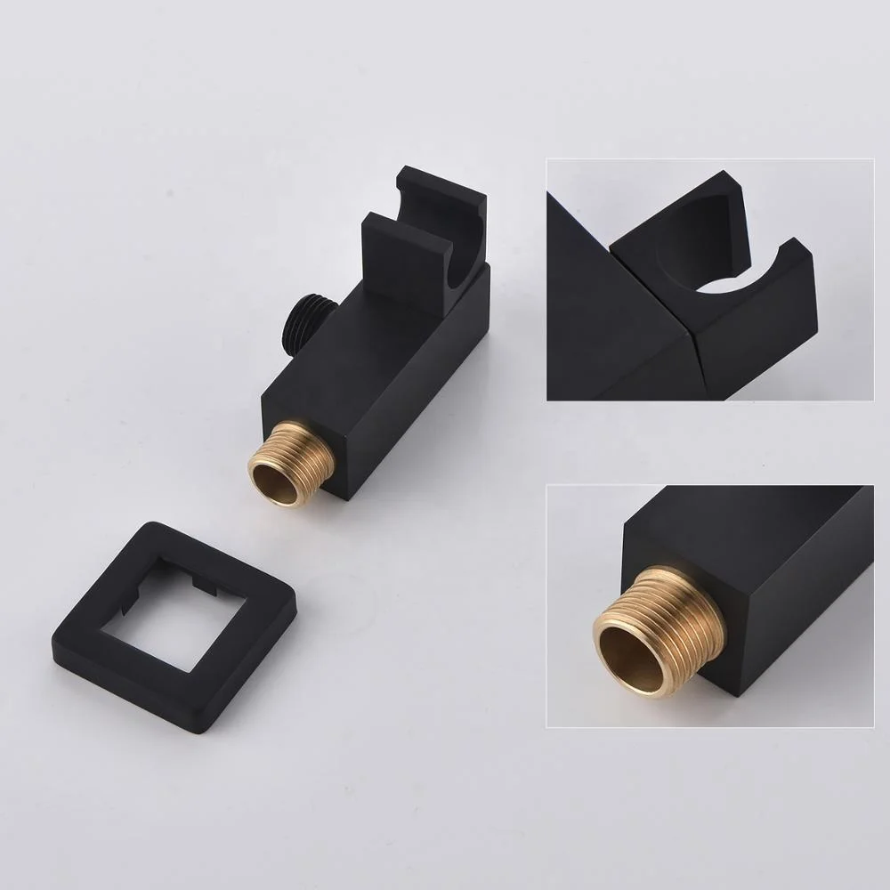 
Bathroom 10 Inch Wall Mounted Thermostatic Rainfall Head Faucet Black Shower Set 