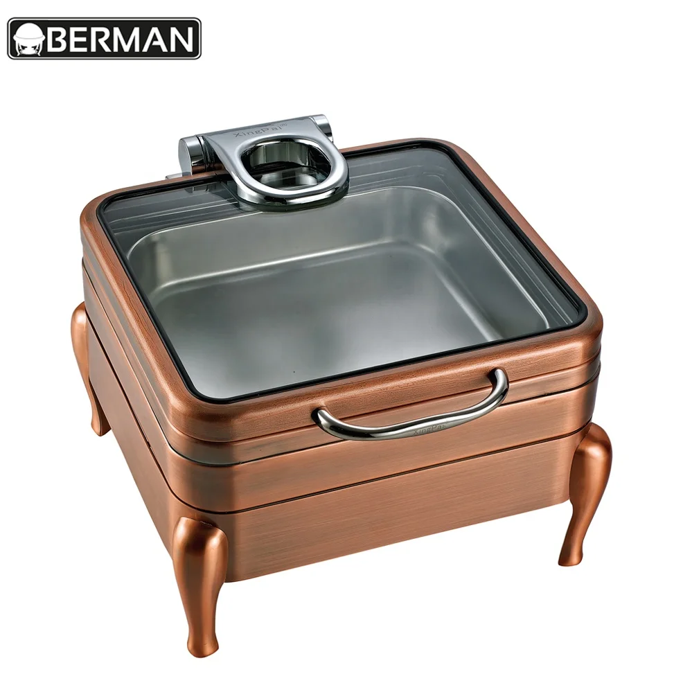 Catering utensils 4 quart chafing dish battery operated food warmer electric buffet chafer for wedding banquet