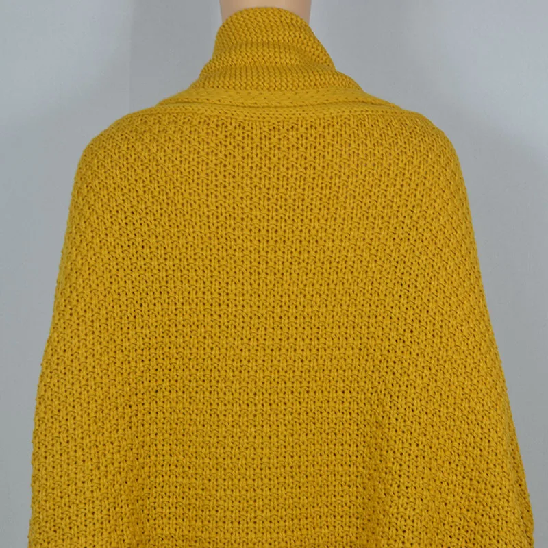 Open Front Batwing Long Sleeve Chunky Cardigan Sweaters Knit Jackets