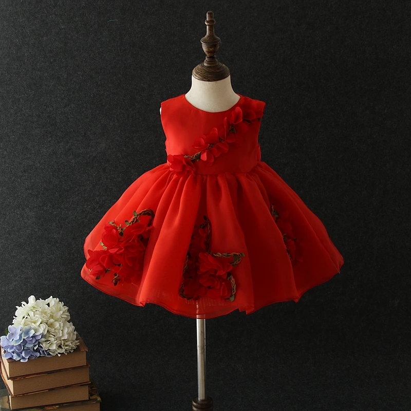 Guangzhou wholesale kids clothing new flowers cotton kid floral dress for 3 year old girls wedding party dresses ball gown