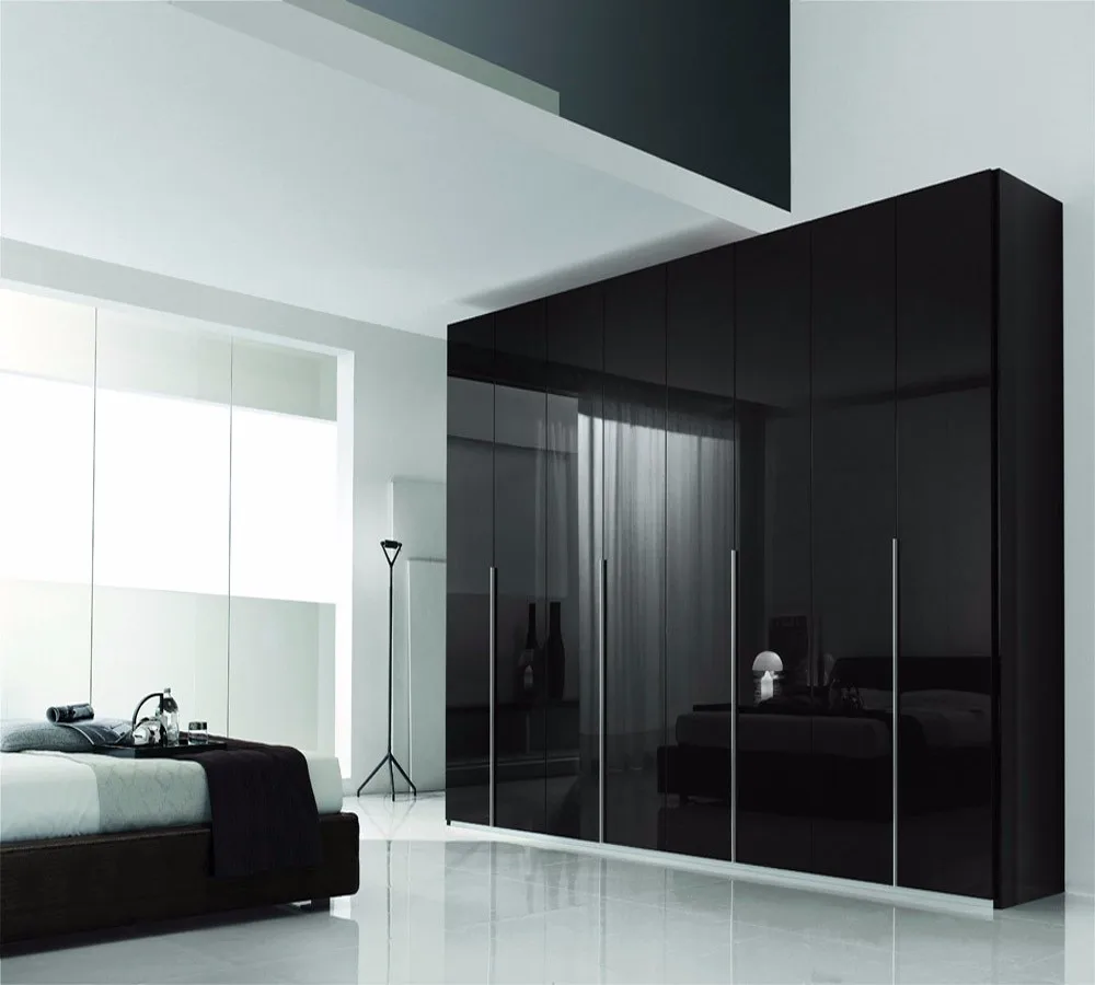 China custom high glossy white bedroom wardrobe in low price