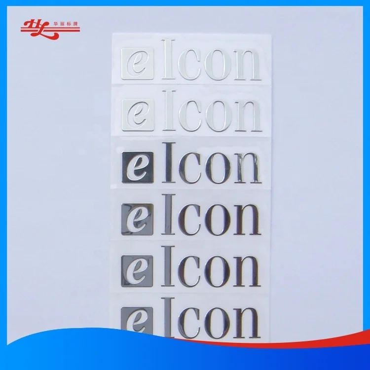 Logo Sticker Sticker Labels Custom Decorative Metal Trademark Embossed Metal Adhesive Sticker Scratch Off Custom Shapes Silver