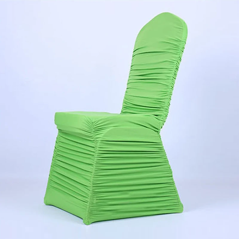 Wedding Ruffled Universal Spandex White Chair Cover