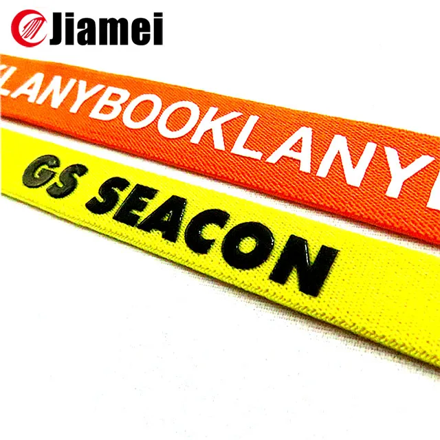 polyester nylon customized webbing logo knitted elastic tape
