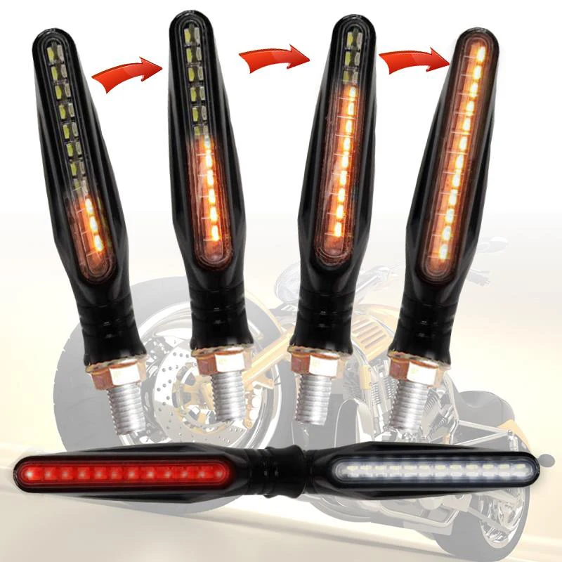 Универсальный индикатор поворота для мотоцикла 335SMD поворотник плавной воды 12 светодиодов