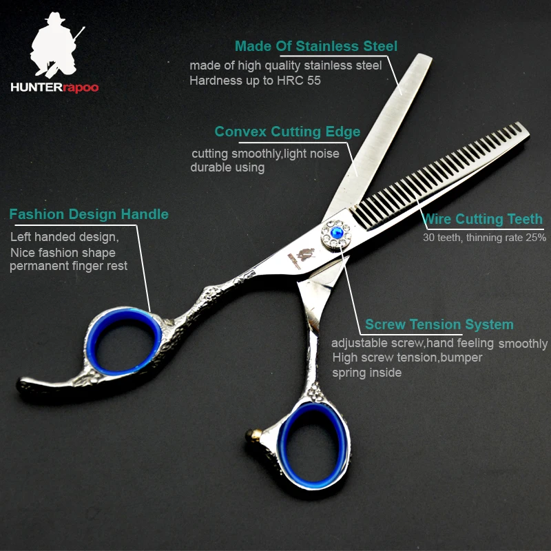 6 inch Left Handed Hairdressing Scissors set thinning shear for hairdresser barber scissors for barbershop suppliers DIY tools