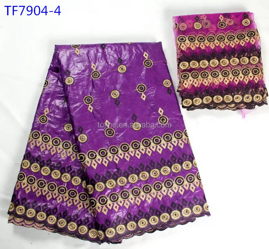 Good quality new dubai bazin fabric with 2 yards matching french net lace with beads for party