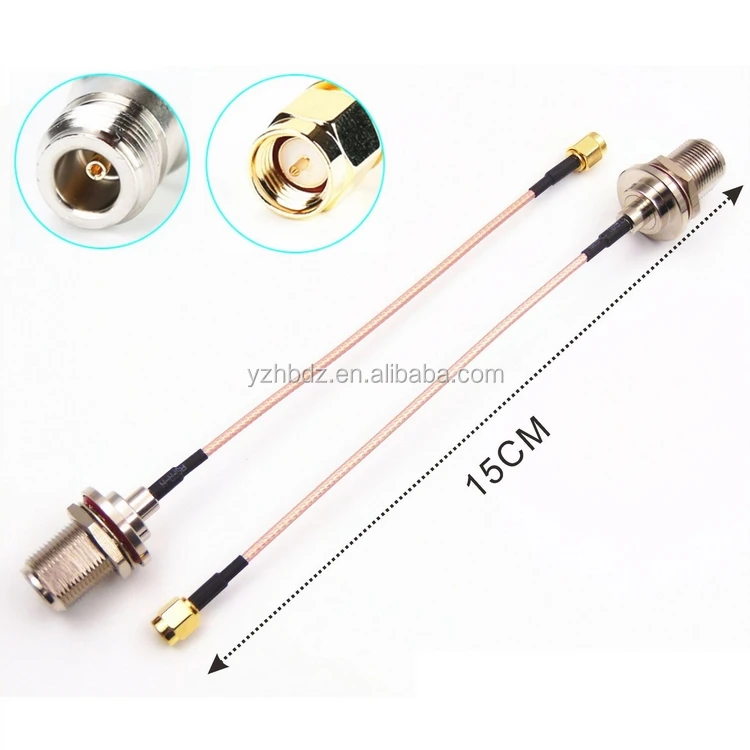 
RF Cable assembly N bulkhead female/jack to SMAo male/plug Waterproof RG316 RF Coaxial Jumper 