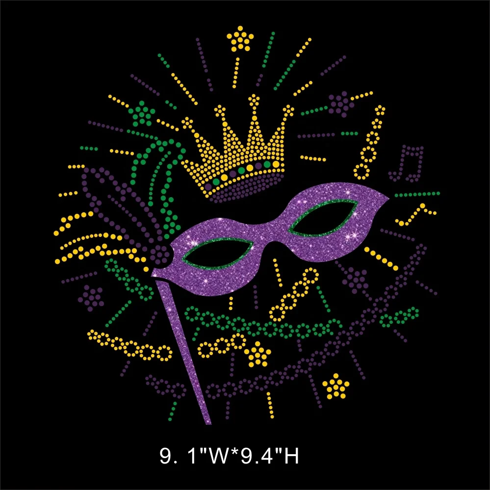 Маска на заказ для Марди Гра виниловые блестки с теплопередачей