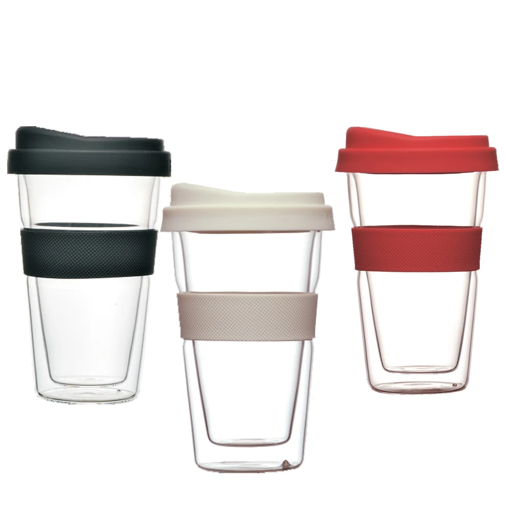 
Reusable coffee tea cup tumbler glass 