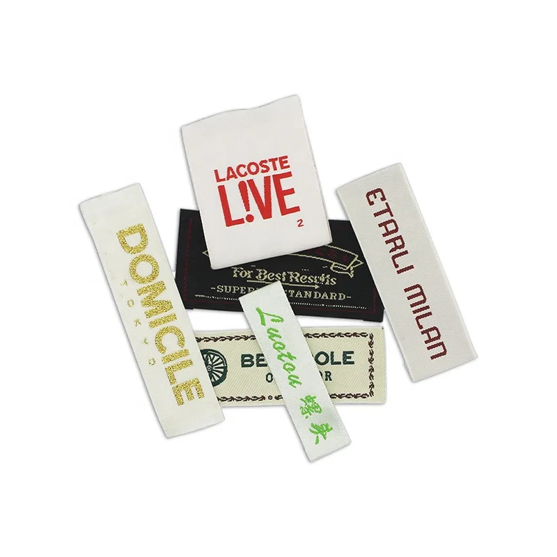 Free Sample Custom Centerfold Garment Fashion Loop Fold Woven Label