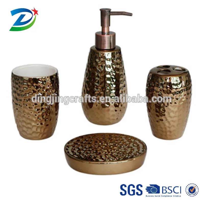 2018 new design wholesale rose gold ceramic Bathroom Accessories set