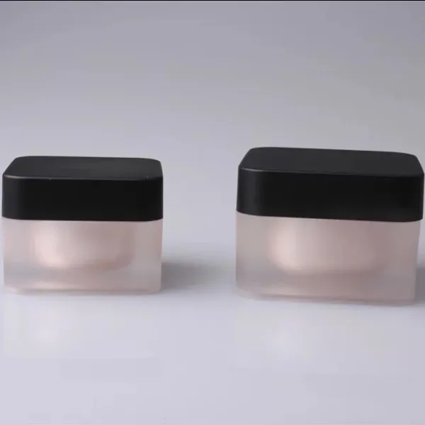 
5g 15g 30g 50g square colorful cream cap jar cosmetic packaging containers glass cosmetic cream container matt black container 