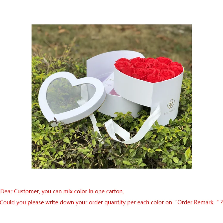 Двухслойная вращающаяся коробка в форме сердца для упаковки цветов на День святого Валентина