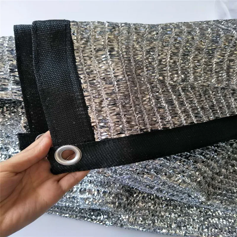 80% UV 2x3m Sunblock Silver Reflective Aluminet Shade Cloth With Grommets For Garden