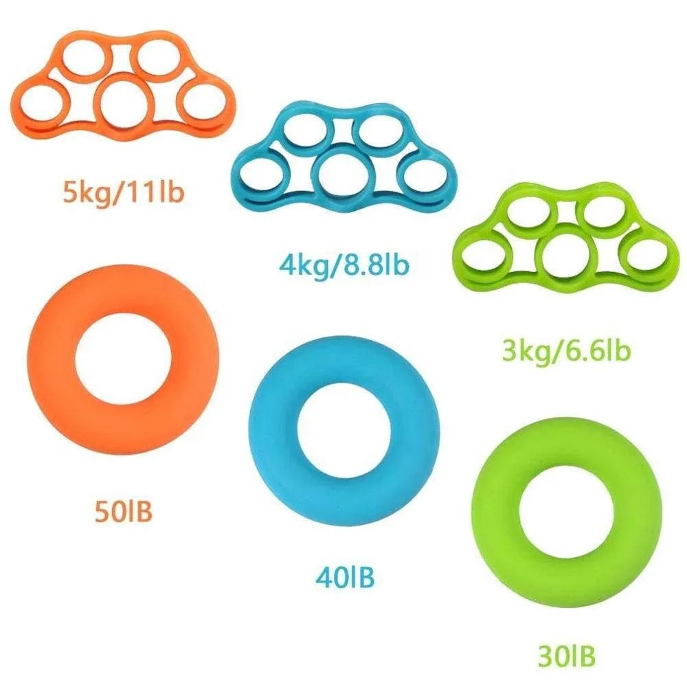 yoga silicone forearm trainer rings wrist hand grip silicone finger trainer exerciser stretcher