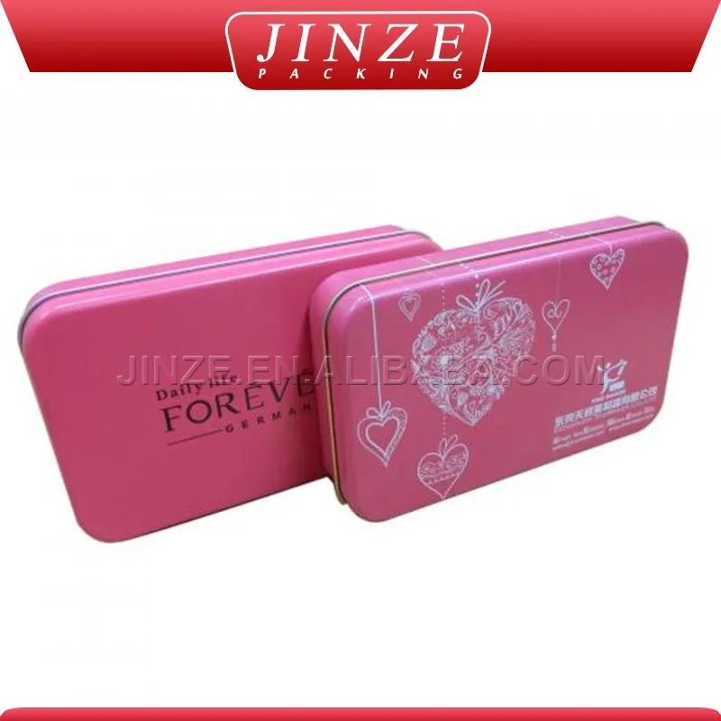 Небольшой прямоугольный печенье конфеты жестяной коробке, коробка олова для печенья, рождество печенье коробка олова