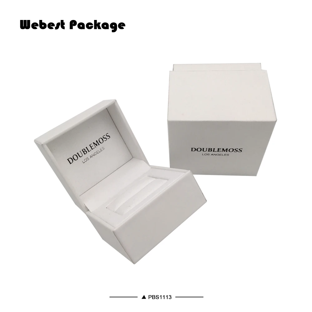 
Webest Package custom made jewelry boxes silk cloth luxury packaging white linen ring box 