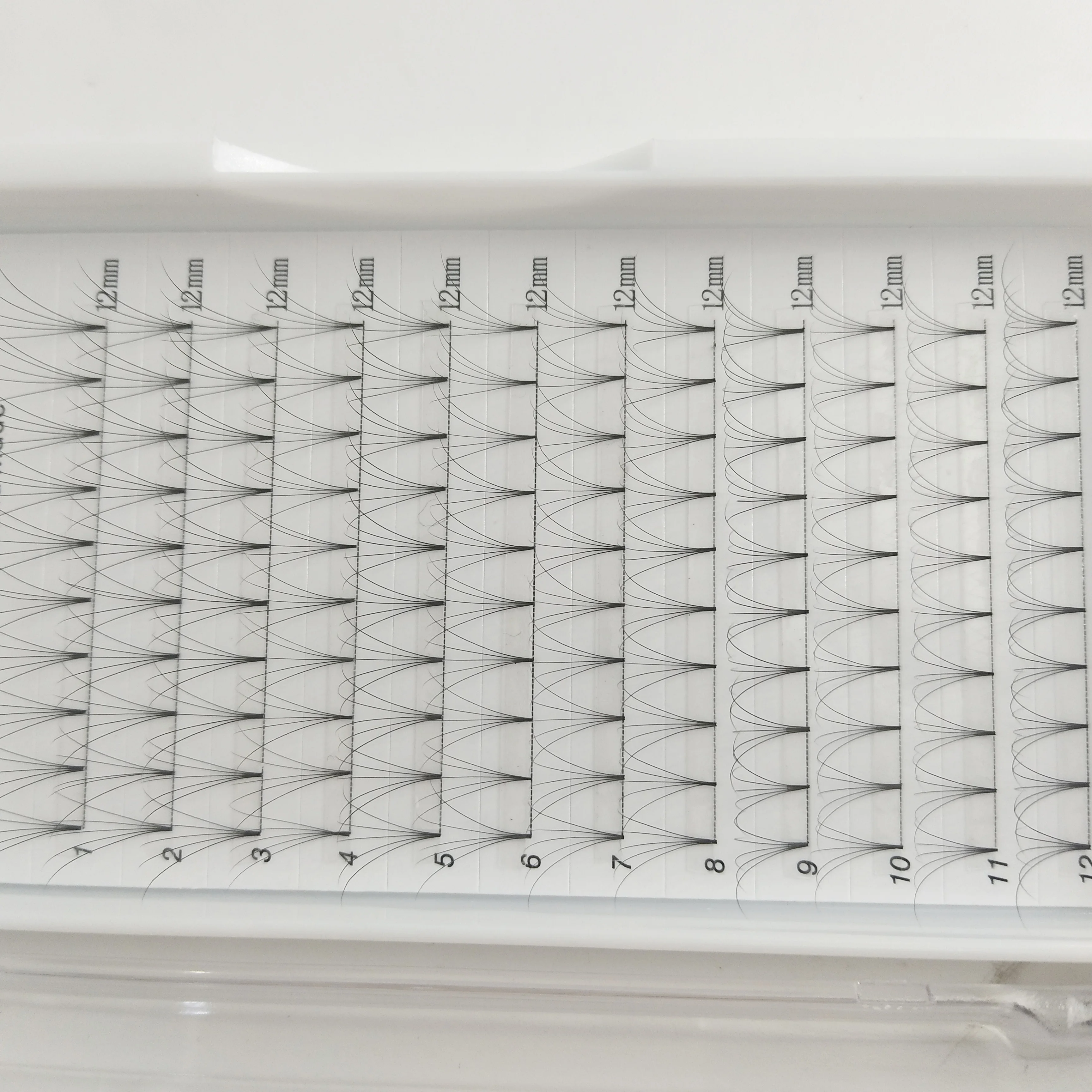 Name list of products 5D 0.1 C and D short stem premade volume lashes russian volume eyelash extension