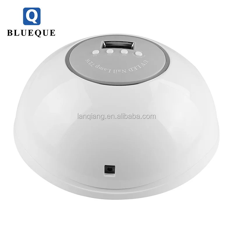 BLUEQUE Sun white light 72W gel uv led cordless nail lamp for two hand