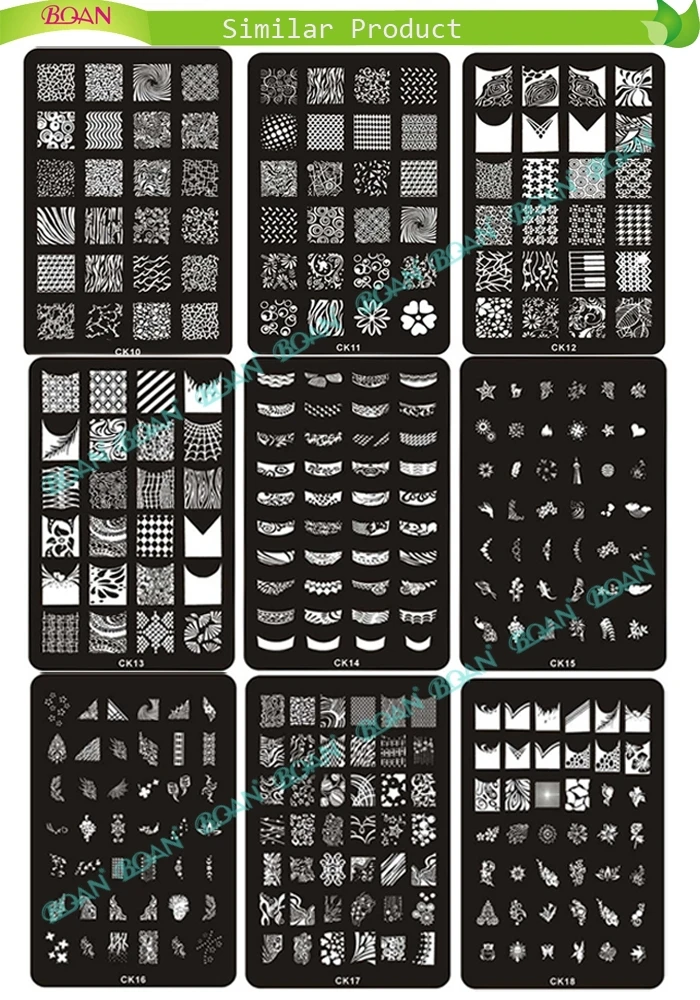 Nail Stamp Plates Image French Full Nail Art Stencil Print Metal Template Designs