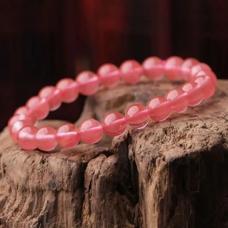Gemstone cherry quartz beads bracelet pink quartz