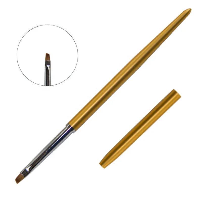 Оптовая продажа, профессиональная щетка для ногтей с металлической ручкой