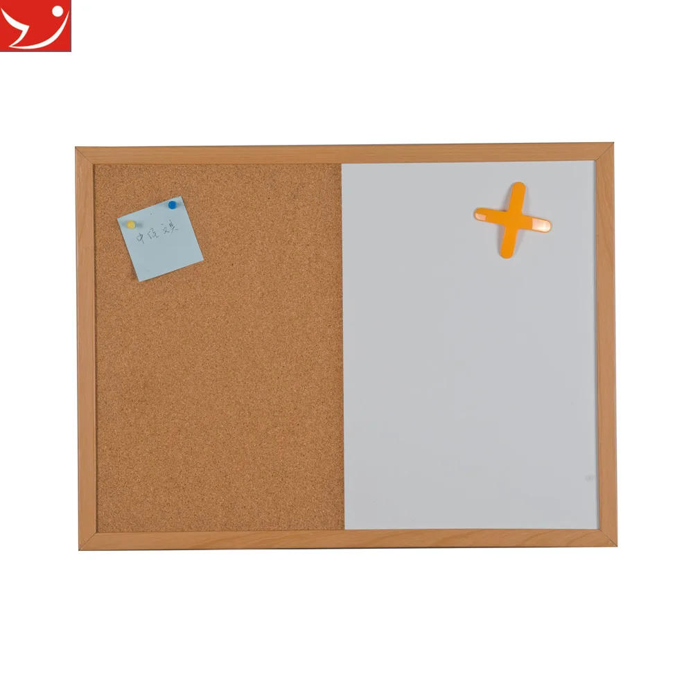 
90*120cm half whiteboard and half cork board portable combination board 