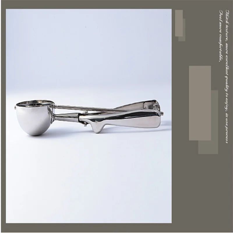 Best selling kitchen gadgets Stainless steel ice cream spoon fruit spoon semi-automatic adjustment ice cream scoop