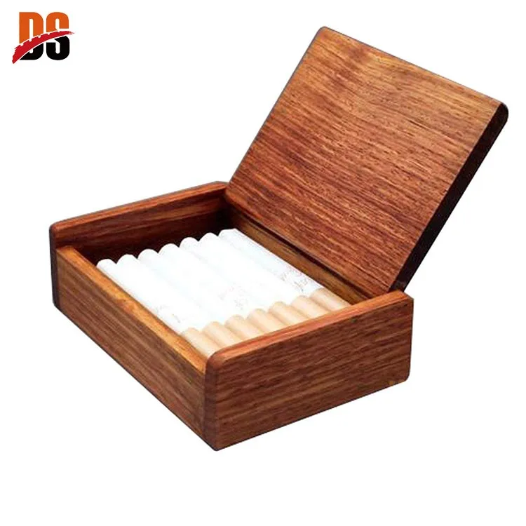 Wooden Vintage Tobacco Box Holder Wood Cigarette Box Case